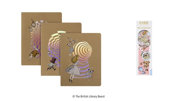 Alice's Adventures in Wonderland Cahier journal and bookmark