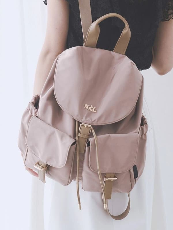 扣环双肩包（米色）