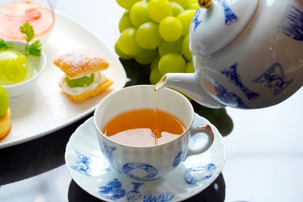 Japanese black tea served with the afternoon tea