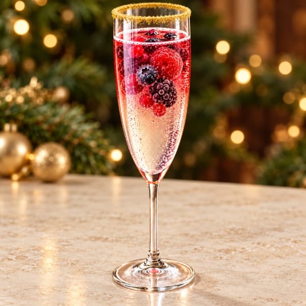 Strawberry Christmas sparkling, non-alkohol (gambar)