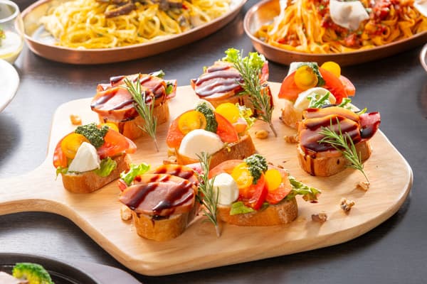 Two types of bruschetta