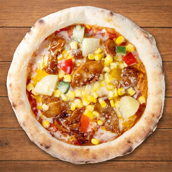 Omasena Bambino pizza with teriyaki chicken and potato