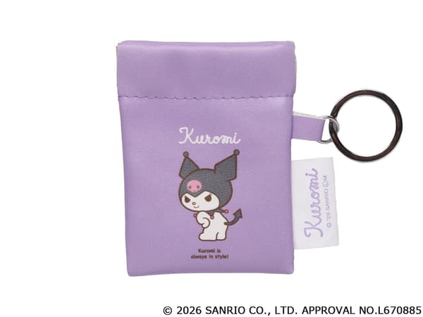 Kuromi spring-top mini pouch keychain