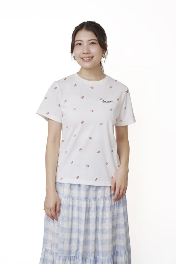 Cath Kidston เสื้อยืดเบสิก Rose สีขาว
