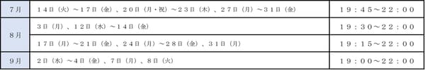 Special lighting schedule for 