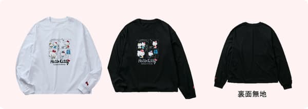 Kaus Lengan Panjang Sanrio Characters dengan desain Hello Kitty Putih dan Hello Kitty Hitam