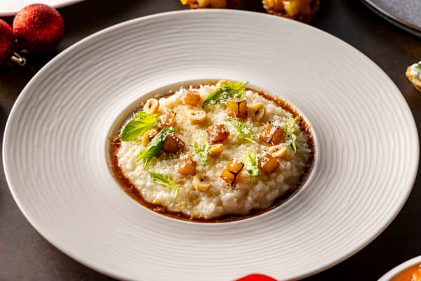 Hidangan utama risotto keju Taleggio