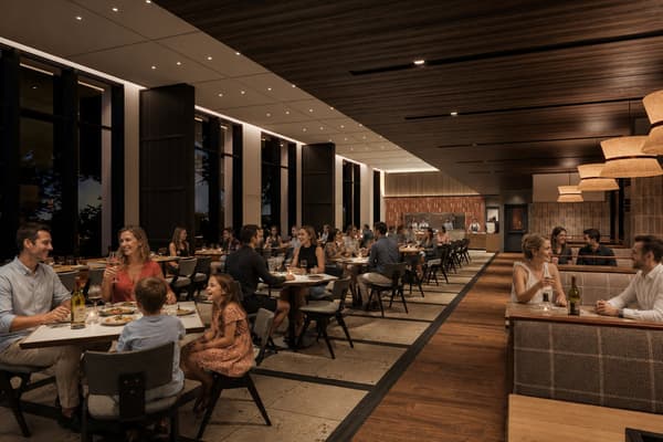 Grilled dishes served in a calm dining space (image)