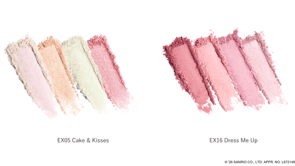 Warna Layered Petal Palette EX05 Cake & Kisses dan EX06 Dress Me Up