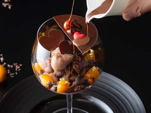 Close-up of the chocolate parfait