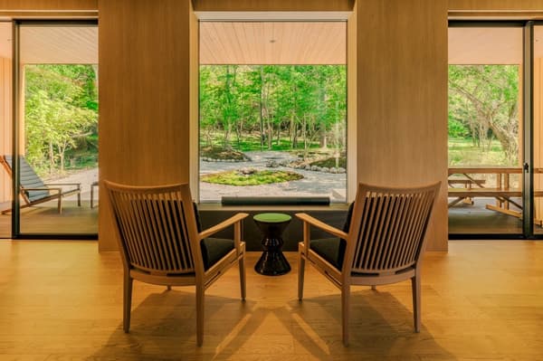 The luxury of doing nothing: a lounge chair overlooking the Japanese garden