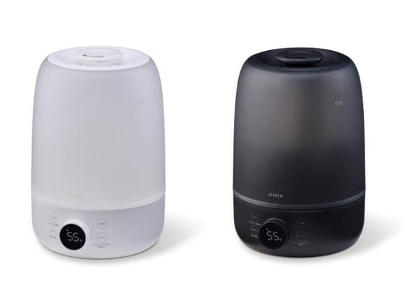 Humidifier dalam warna Putih dan Abu-abu Gelap