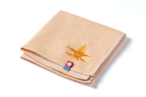 Embroidered handkerchief featuring Goldfish Ball by Kamizaka Sekka, Meiji period – Hosomi Museum collection