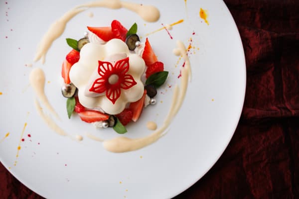 Tiramisu made with Kyushu Mascarpone, with black truffle glace