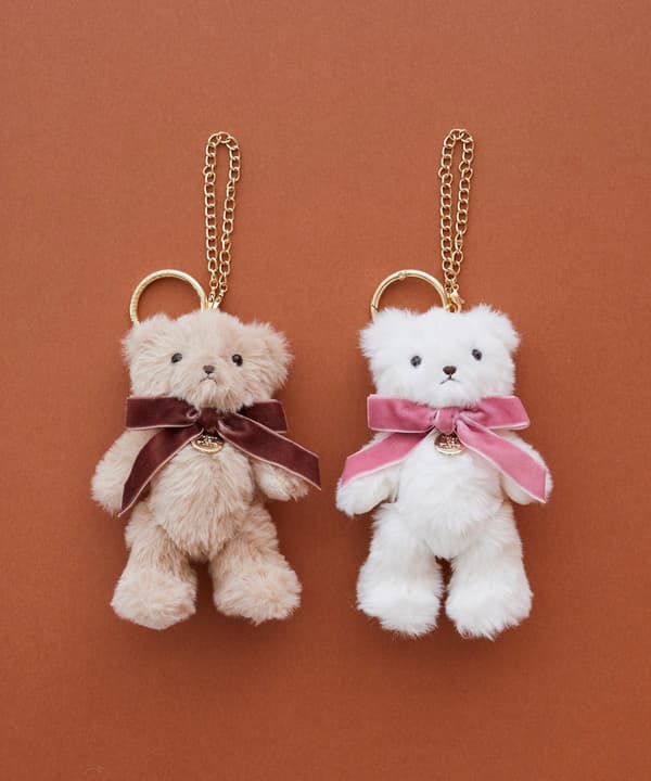 브라운 및 핑크 색상의 FLEUR TEDDY 참