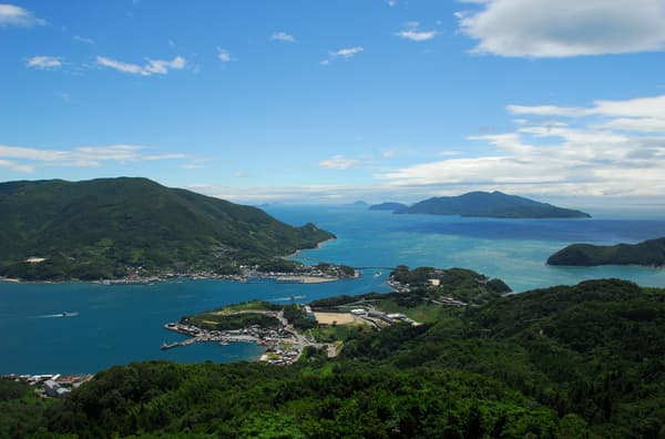 Vista sobre el mar alrededor de Kaminoseki