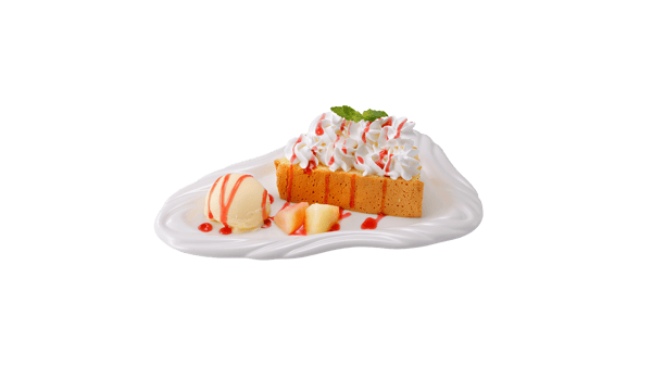 Vanilla Ice Cream Peach Chiffon Plate