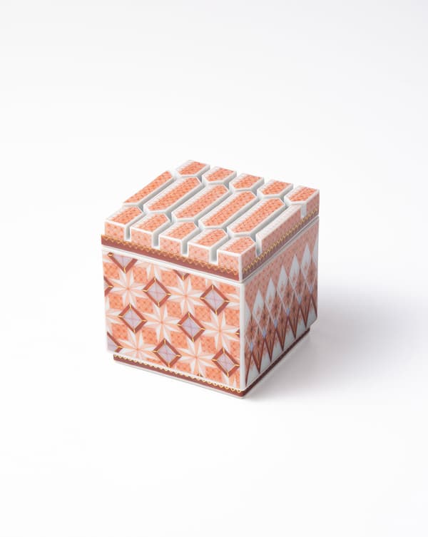 见正泰 - Akae Saibyo Square Incense Burner w6.6 × d6.6 × h7cm