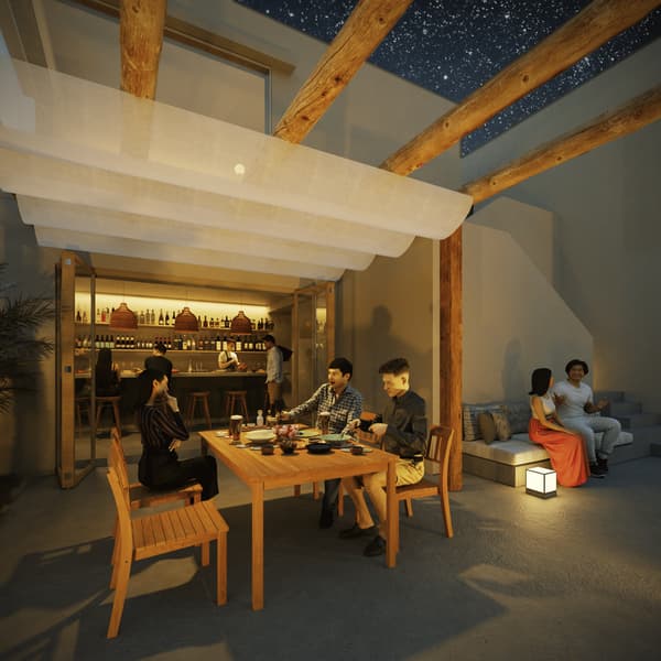 Dining terrace food presentation