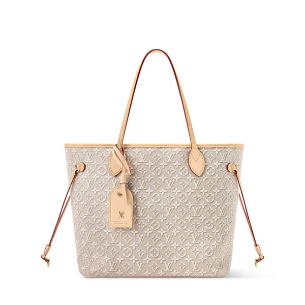 Louis Vuitton Neverfull MM dalam kanvas jacquard Monogram Emblem