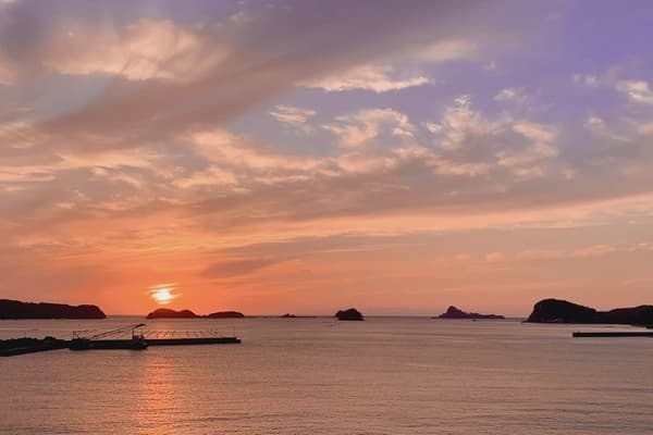 湯本湾の夕日