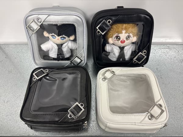 Belt Design Square Plush Pouch
