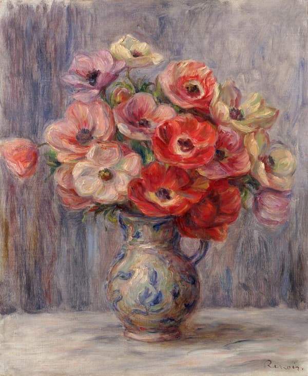 皮埃尔-奥古斯特·雷诺阿,银莲花,约1883–1890年,宝丽美术馆藏
