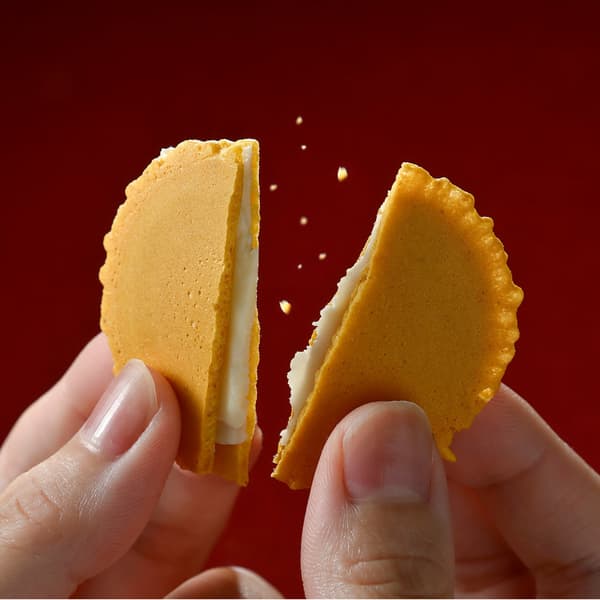 치즈 센베 단면 근접 사진