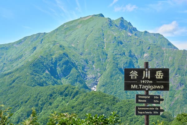 从1500米高的观景台看到的谷川岳山顶景色