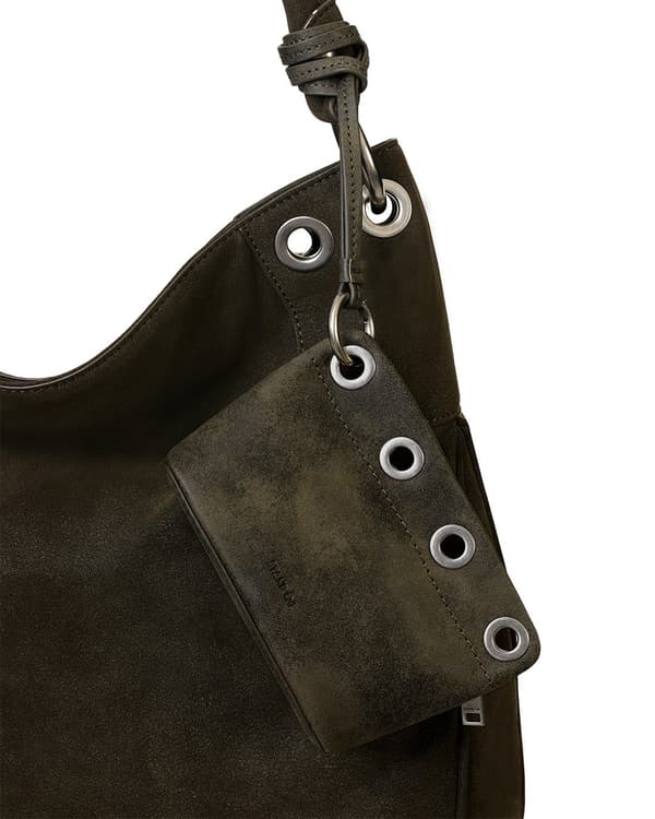 Loop Eyelet Pouch in Washed Brown