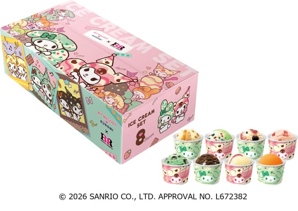 Kotak dan cup Set Es Krim My Melody & Kuromi