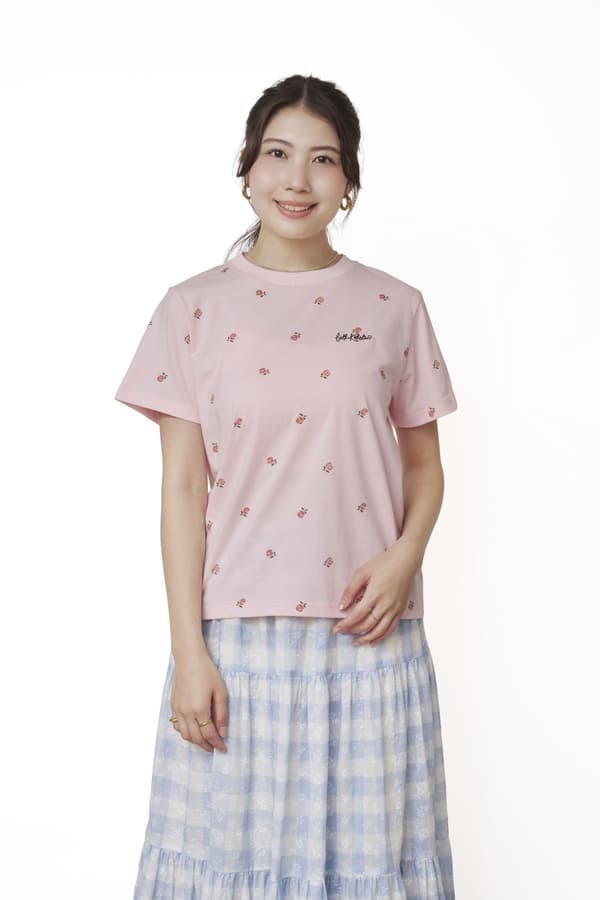 Cath Kidston เสื้อยืดเบสิก Rose สีชมพูอ่อน