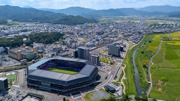 京都府龟冈市的鸟瞰图