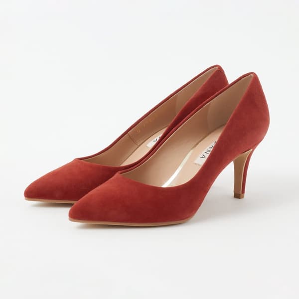 Ochre Orange suede pumps