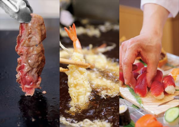 Premium Buffet featuring freshly grilled, fried, and hand-pressed dishes