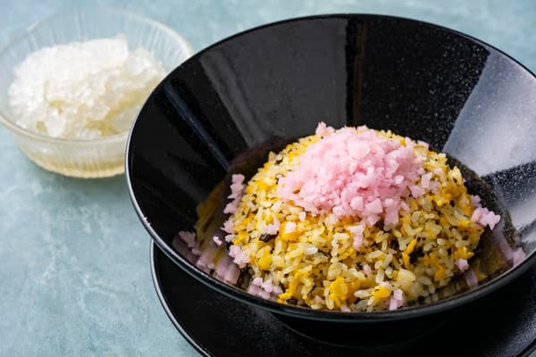 Shiga-grown Hino vegetable soup fried rice with chicken broth shaved ice