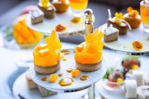 The Mango dessert featuring Miyazaki ripe mango piled generously on a tart
