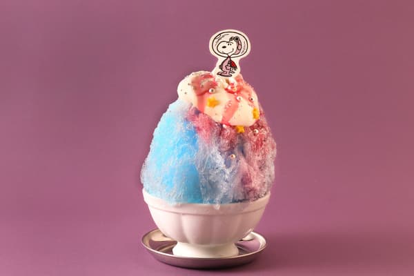 Blue Hawaii shaved ice inspired by Astronaut Snoopy