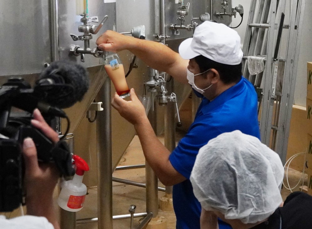 在酒廠新鮮試飲的零日熟成Premium大正甲冑啤酒