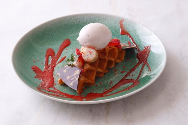 Croffle配青柠奶油奶酪