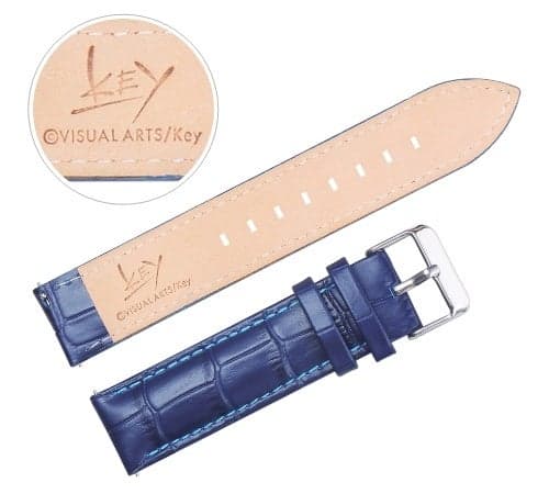 The Key logo on the back of the genuine leather band
