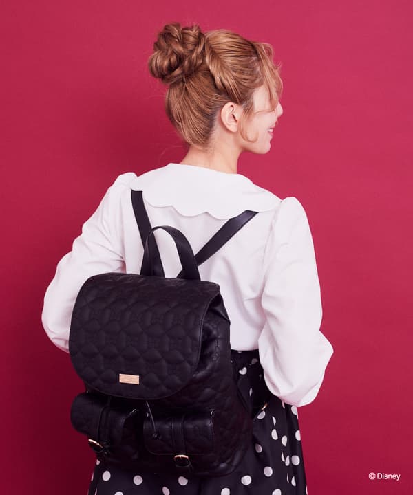 米妮蝴蝶结绗缝托特背包细节