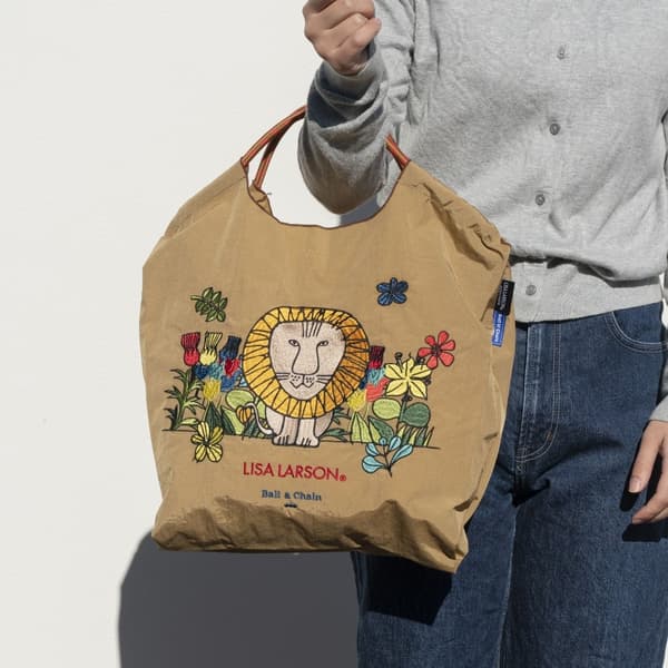 狮子购物袋（米色）M 尺寸