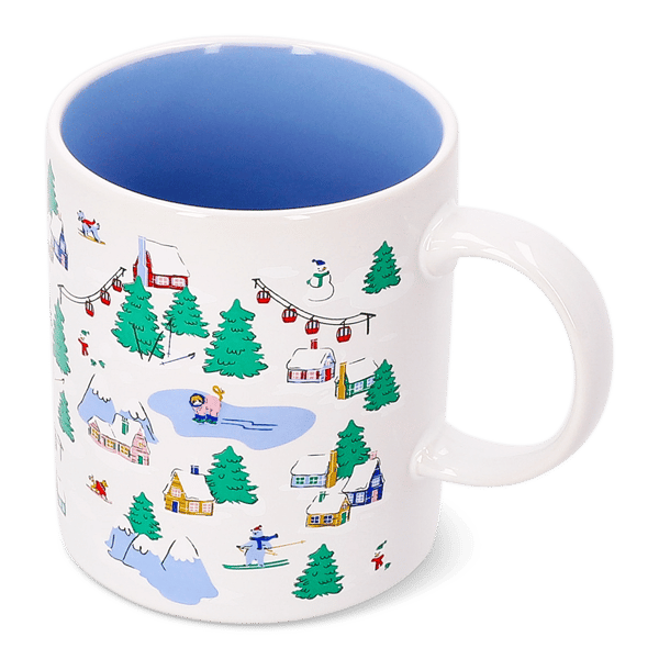 Mug with a snowy mountain design