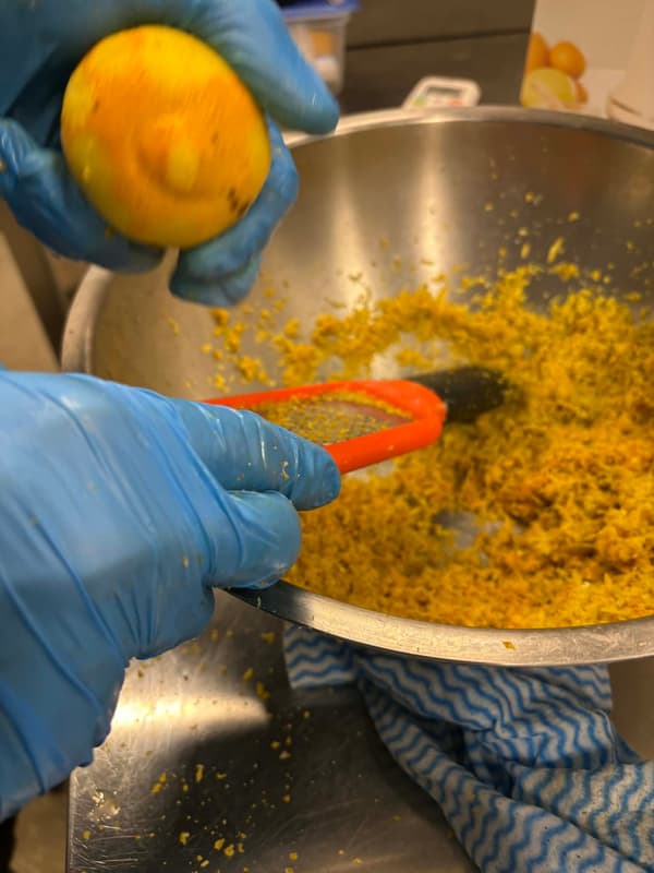 Lemon processing done entirely by hand by the staff