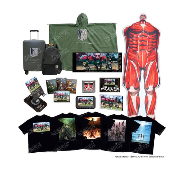 Alineación de productos de la colaboración Attack on Titan x Oddspark