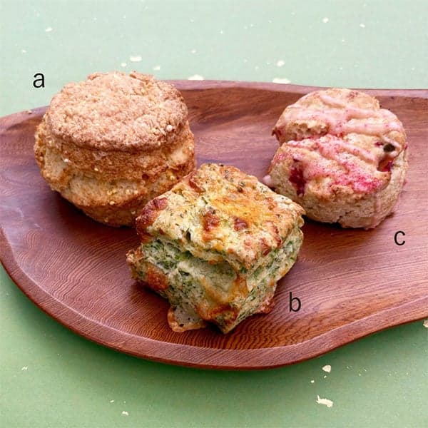 Tom's Scone Japonesque：麻薯胚与薏米原味、海苔盐马苏里拉、熟梅与夏季草莓