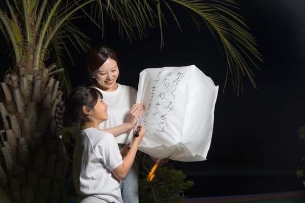 在灯笼上写下寄语