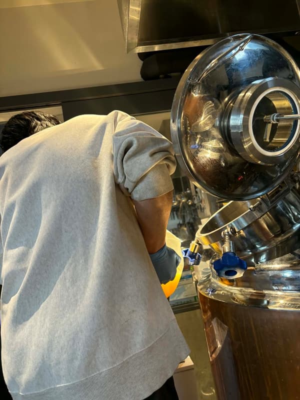 Zest and juice added to the brewing tank