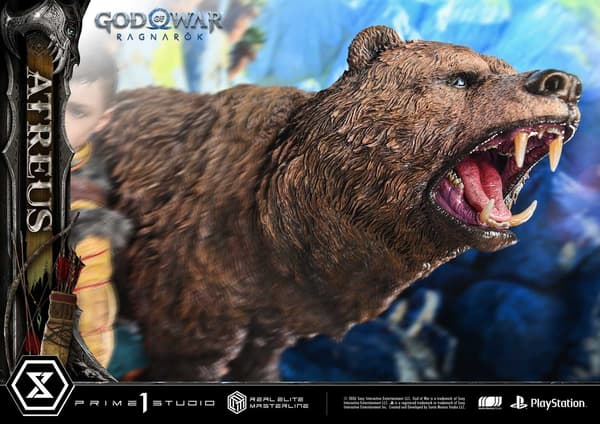 Atreus statue bear detail